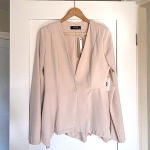 DO+BE Single Button Closure Blazer Blouse - Beige Size M